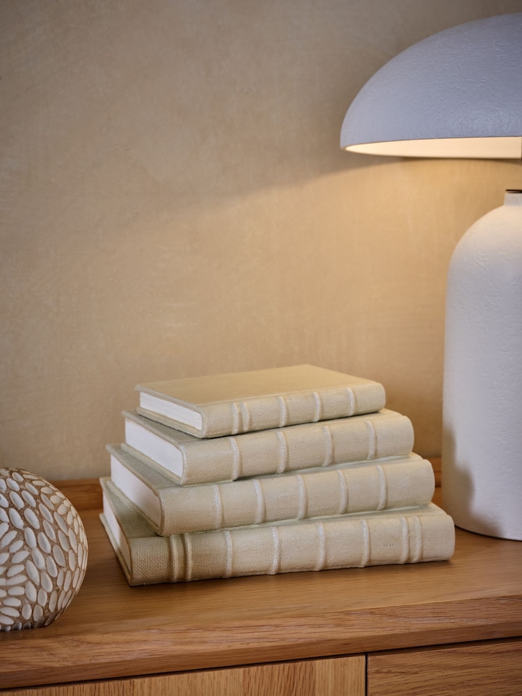 Natural Stacking Books Style Ornament and Trinket Box - Image 1 of 6