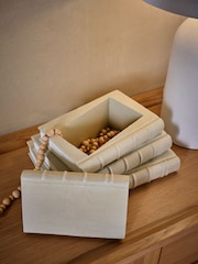 Natural Stacking Books Style Ornament and Trinket Box - Image 2 of 6