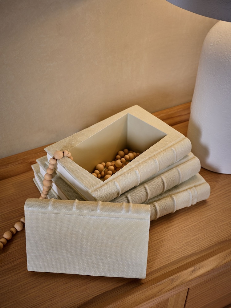 Natural Stacking Books Style Ornament and Trinket Box - Image 2 of 6