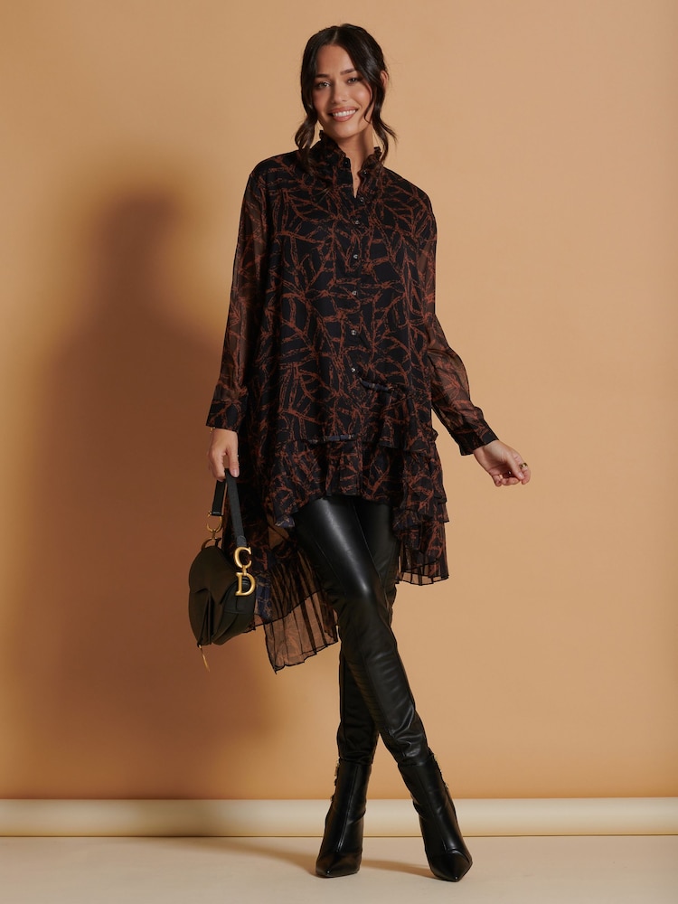 Jolie Moi Black Oversized Asymmetric Hem Dress - Image 1 of 6