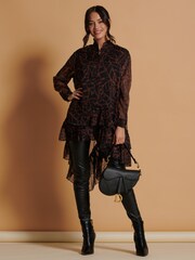 Jolie Moi Black Oversized Asymmetric Hem Dress - Image 3 of 6