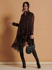Jolie Moi Black Oversized Asymmetric Hem Dress - Image 4 of 6