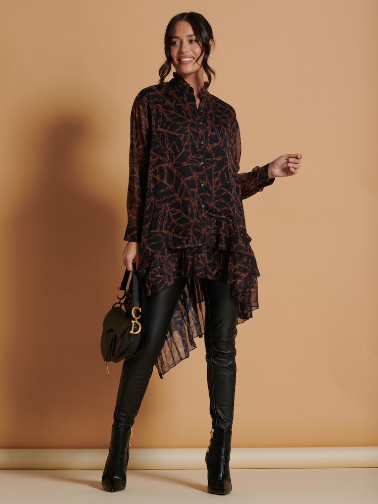 Jolie Moi Black Oversized Asymmetric Hem Dress - Image 6 of 6