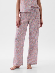 Rosa geblümt - Gap Gestreifte Pyjamahose aus Popeline - Bild 1 von 3