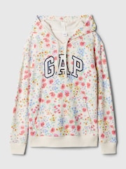 Gap Pink Floral Logo Floral Print Hoodie - Image 4 of 4