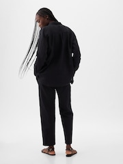Gap Black 100% Linen Long Sleeve Oversized Shirt - Image 2 of 5