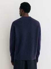 Reiss Navy Alberz Wool-Cashmere V-Neck Jumper - Image 6 of 7