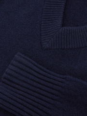 Reiss Navy Alberz Wool-Cashmere V-Neck Jumper - Image 7 of 7