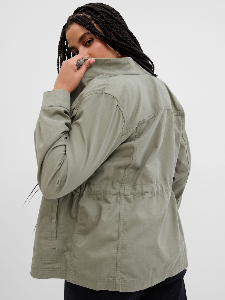 Gap Green Ruched Waist Utility Jacket - Image 2 of 9