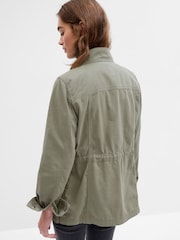 Gap Green Ruched Waist Utility Jacket - Image 3 of 9
