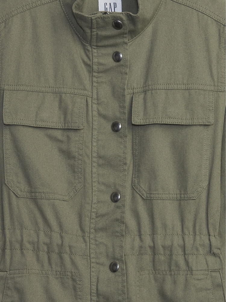 Gap Green Ruched Waist Utility Jacket - Image 9 of 9 Gap Green Ruched Waist Utility Jacket - Image 9 of 9