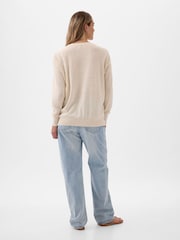 Gap Beige Maternity Linen-Blend Jumper - Image 2 of 4