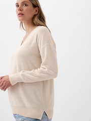 Gap Beige Maternity Linen-Blend Jumper - Image 4 of 4