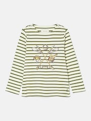 Joules Girls' Harbour Khaki Green Long Sleeve Jersey Top - Image 1 of 5