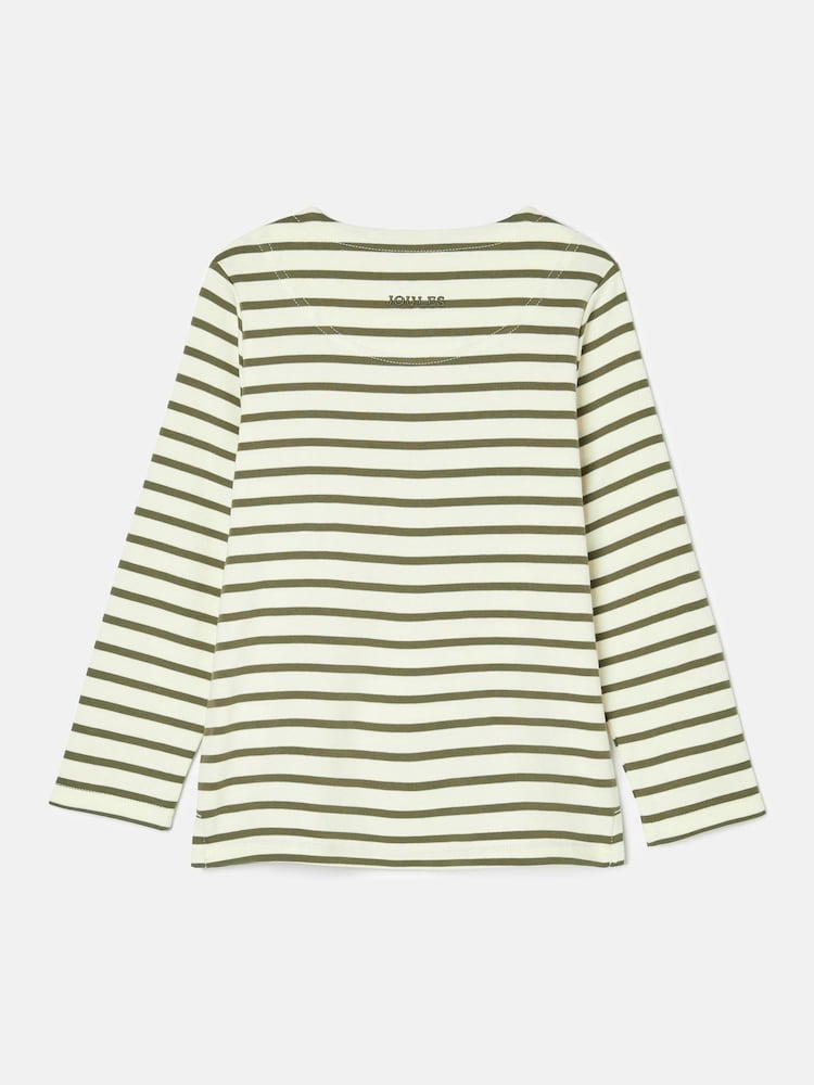 Joules Girls' Harbour Khaki Green Long Sleeve Jersey Top - Image 2 of 5