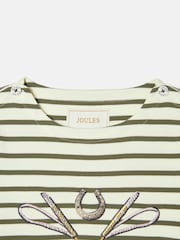 Joules Girls' Harbour Khaki Green Long Sleeve Jersey Top - Image 3 of 5