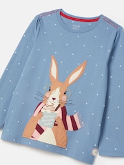 Joules Girls' Ava Blue Artwork T-Shirt - Image 3 of 5