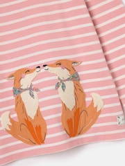 Joules Girls' Ava Pink Stripe Artwork T-Shirt - Image 2 of 5