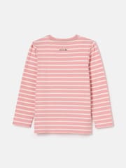 Joules Girls' Ava Pink Stripe Artwork T-Shirt - Image 3 of 5