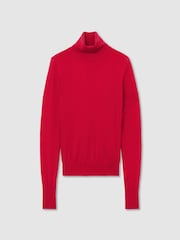 Reiss Red Edina Merino Wool Roll-Neck Jumper - Image 2 of 6