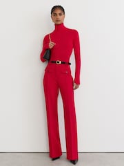 Reiss Red Edina Merino Wool Roll-Neck Jumper - Image 3 of 6