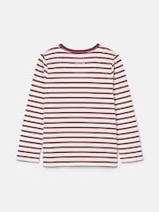Joules Girls' Ava Berry Red Stripe Artwork T-Shirt - Image 2 of 6