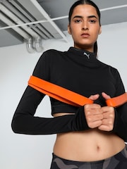 Puma Black Womens Modest Long Sleeve Sports Bra - Image 1 of 9