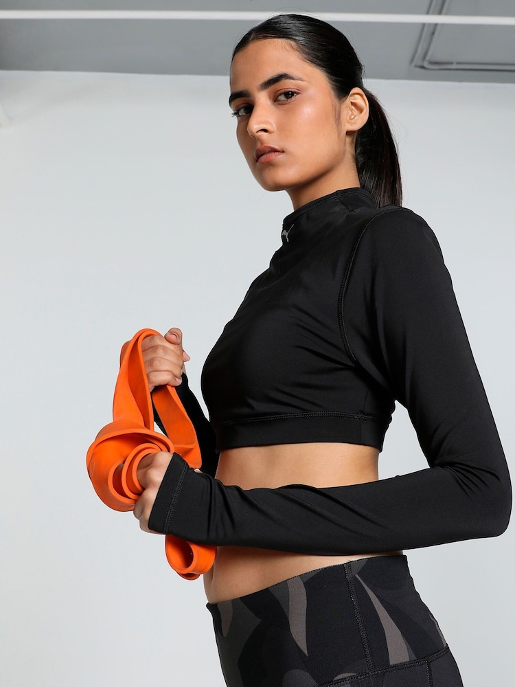 Puma Black Womens Modest Long Sleeve Sports Bra - Image 4 of 9