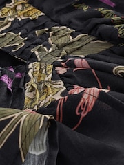 Black Floral Print Sleeveless Ruffle V-Neck Top - Image 6 of 6