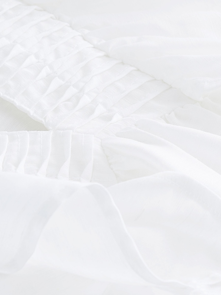 White Sleeveless Ruffle V-Neck Top - Image 6 of 6