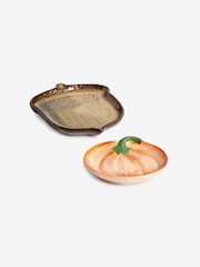 Set of 2 Acorn and Pumpkin Ceramic Trinket Dishes - صورة 2 من 2