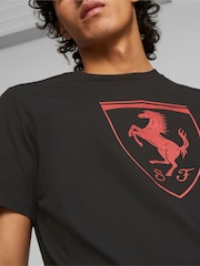 Puma Black Mens Scuderia Ferrari Race Big Shield Motorsport T-Shirt - Image 4 of 8