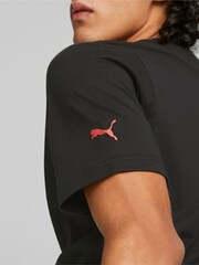 Puma Black Mens Scuderia Ferrari Race Big Shield Motorsport T-Shirt - Image 5 of 8