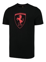 Puma Black Mens Scuderia Ferrari Race Big Shield Motorsport T-Shirt - Image 7 of 8