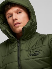 Puma Dark Green Essentials Padded Jacket - Image 4 of 7
