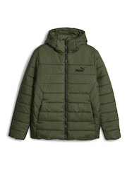 Puma Dark Green Essentials Padded Jacket - Image 6 of 7