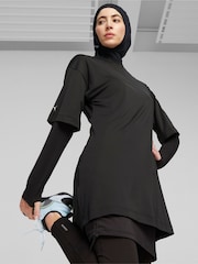Puma Black Oversized Womens Modest Training T-Shirt - Image 1 of 7