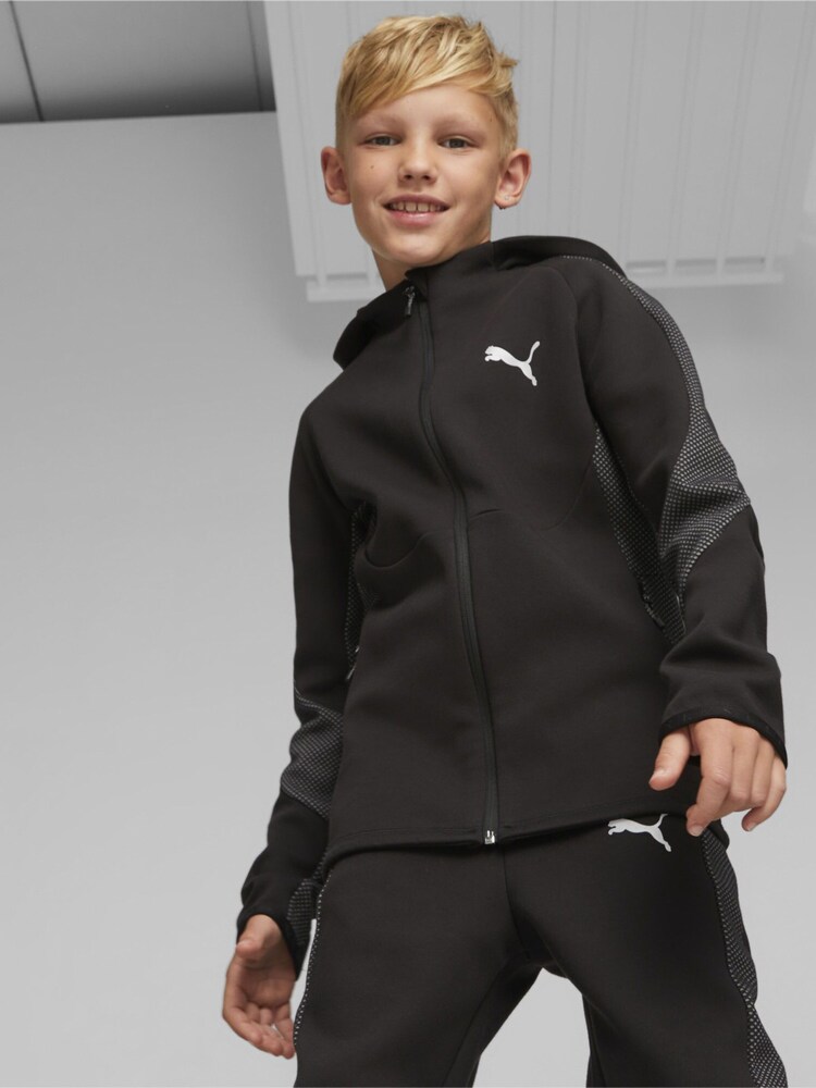 Puma Black Evostripe Youth Full-zip Hoodie - Image 1 of 6 Puma Black Evostripe Youth Full-zip Hoodie - Image 1 of 6