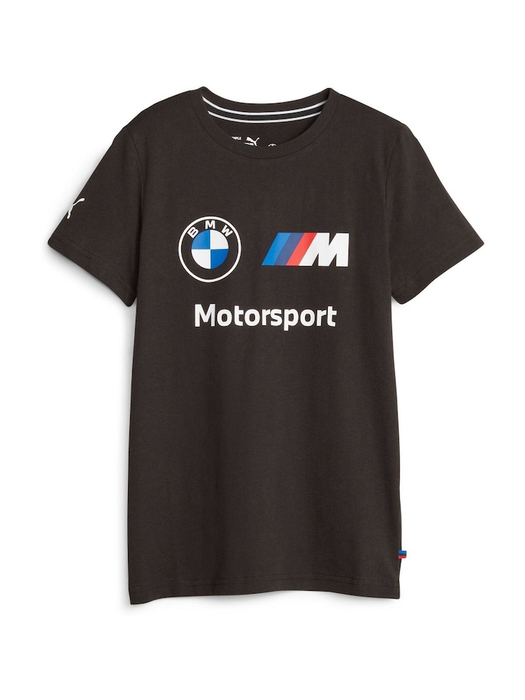 Puma Black Boys BMW M Motorsport Essentials Logo T-Shirt - Image 1 of 2