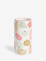 Orange Pumpkin Print Ceramic Cylinder Vase - Image 3 of 4