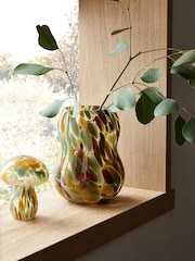 Green Confetti Glass Pumpkin Vase - Image 1 of 4