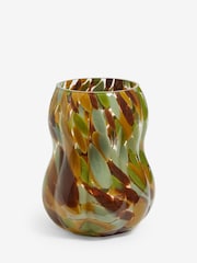Green Confetti Glass Pumpkin Vase - Image 3 of 4