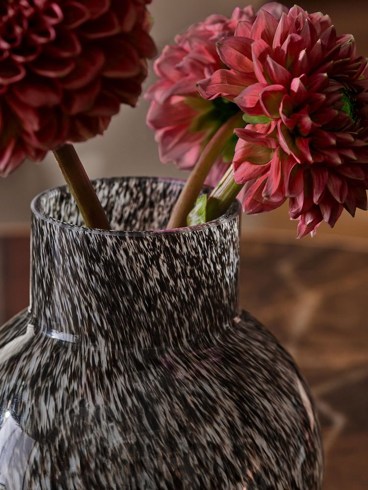Black Mottled Glass Vase - Image 2 of 4