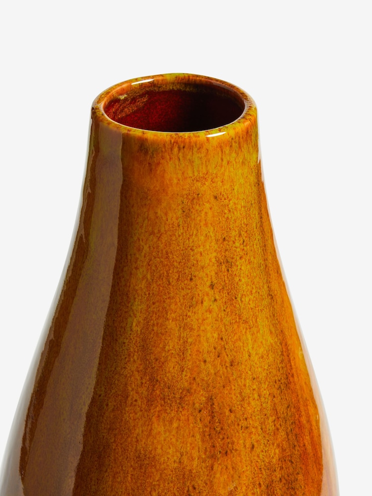 Orange Large Ceramic Reactive Glaze Vase - Image 2 of 3