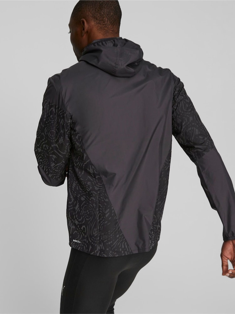 Puma Black RUN Mens Lightweight Running Jacket - Image 2 of 7 Puma Black RUN Mens Lightweight Running Jacket - Image 2 of 7