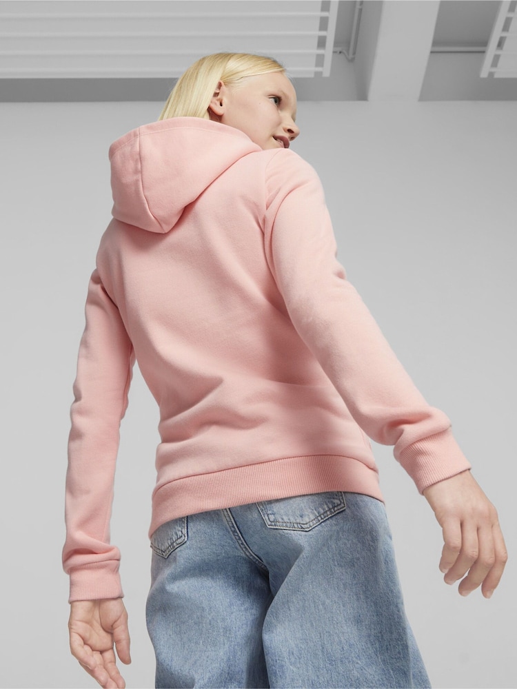 Puma Pink Essentials Logo Youth Hoodie - Image 2 of 5