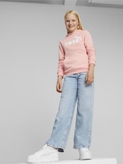 Puma Pink Essentials Logo Youth Hoodie - Image 3 of 5