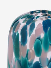 Teal Blue Confetti Glass Vase - Image 5 of 5