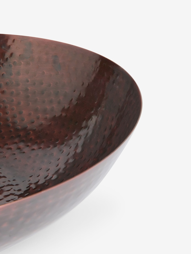 Bronze Large Hammered Metal Decorative Bowl - Image 3 of 3