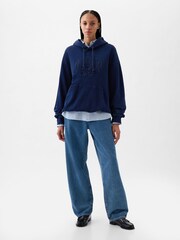 Gap Navy/Blue Dapper Dan Denim Logo Hoodie - Image 4 of 5